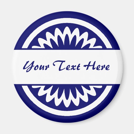 Aimant Fleur ronde - bleu foncé (Devant)