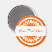 Aimant Fleur ronde - orange (Recto/Verso)