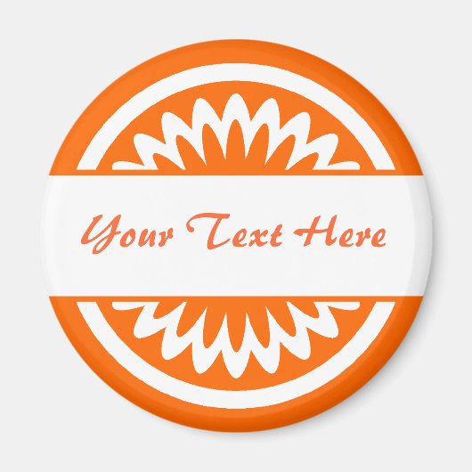 Aimant Fleur ronde - orange (Devant)