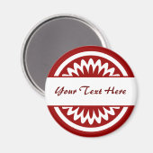 Aimant Fleur ronde - Rouge rubis (Recto/Verso)