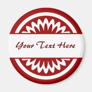 Aimant Fleur ronde - Rouge rubis