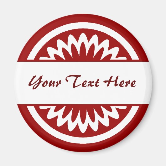 Aimant Fleur ronde - Rouge rubis (Devant)