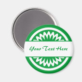 Aimant Fleur ronde - Vert d'herbe (Recto/Verso)