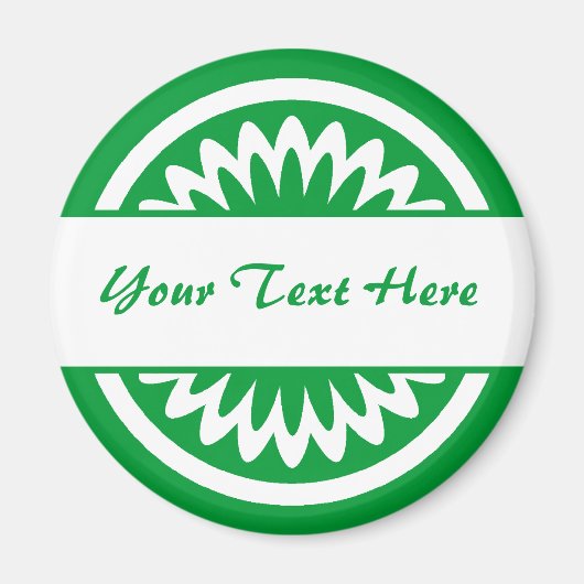 Aimant Fleur ronde - Vert d'herbe (Devant)