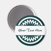 Aimant Fleur ronde - Vert foncé (Recto/Verso)