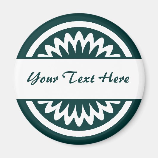 Aimant Fleur ronde - Vert foncé (Devant)