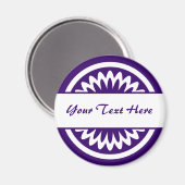 Aimant Fleur ronde - violet profond (Recto/Verso)
