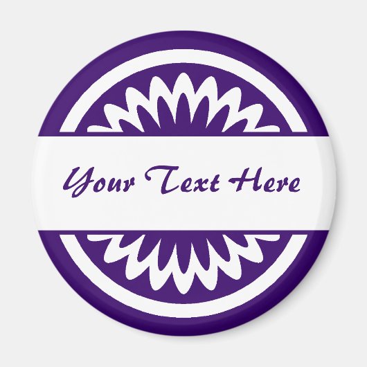 Aimant Fleur ronde - violet profond (Devant)