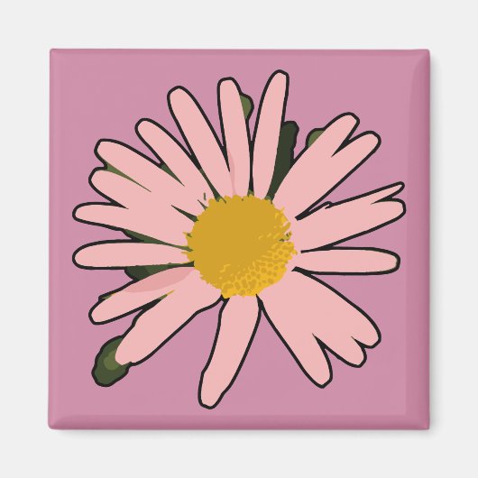 Aimant Fleur rose (Devant)