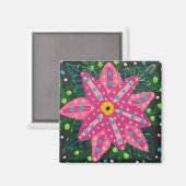 Aimant Fleur rose Artsy (Recto/Verso)