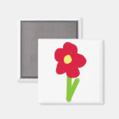 Aimant Fleur rose chaude 2 (Recto/Verso)