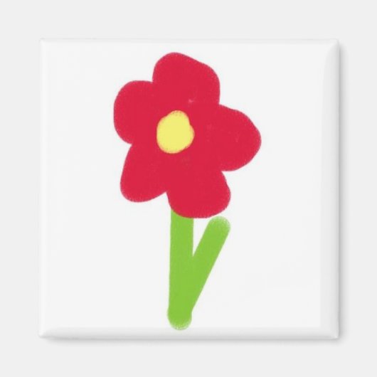 Aimant Fleur rose chaude 2 (Devant)