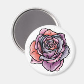 Aimant Fleur Rose coloré (Recto/Verso)