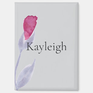 Aimant Fleur rose gris