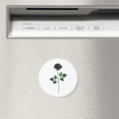 Aimant Fleur rose noire (In Situ (Lave-vaisselle))