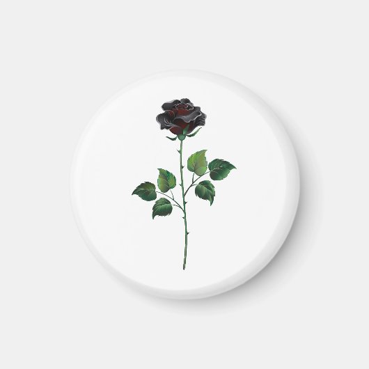 Aimant Fleur rose noire (Devant)