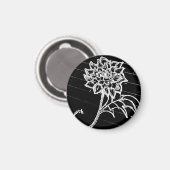 Aimant fleur rose noire yaie goth emo (Recto/Verso)