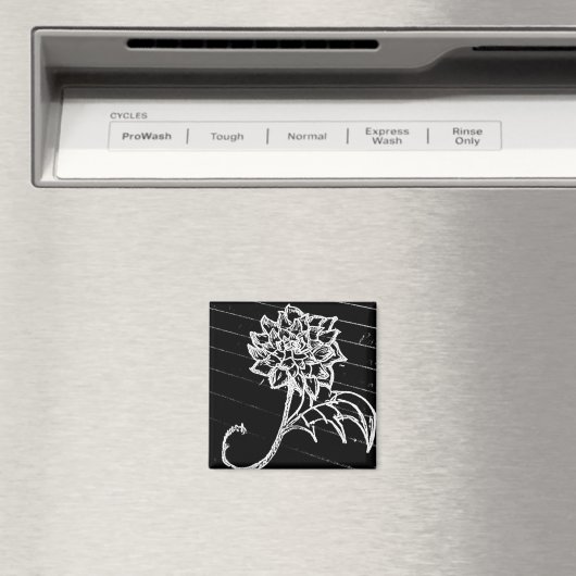 Aimant fleur rose noire yaie goth emo (In Situ (Lave-vaisselle))