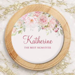 Aimant Fleur Rose Pastel Floral La Meilleure Maman Jamais