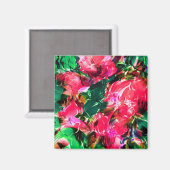 Aimant Fleur rose rose rose pâle du jardin printanier (Recto/Verso)