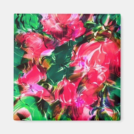 Aimant Fleur rose rose rose pâle du jardin printanier (Devant)