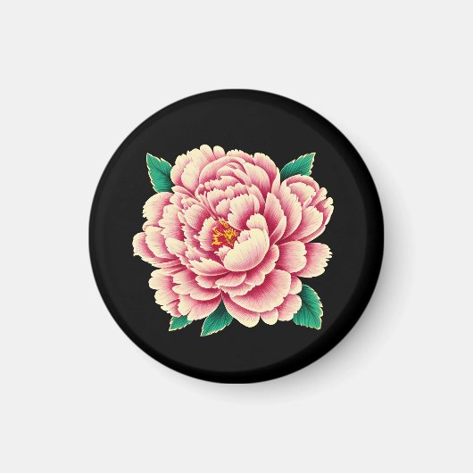 Aimant Fleur rose vintage (Devant)