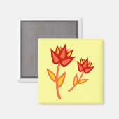 Aimant Fleur rouge (Recto/Verso)