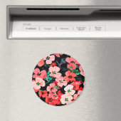 Aimant Fleur rouge aquarelle (In Situ (Lave-vaisselle))