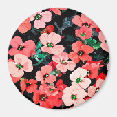 Aimant Fleur rouge aquarelle (Devant)