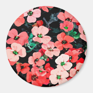 Aimant Fleur rouge aquarelle