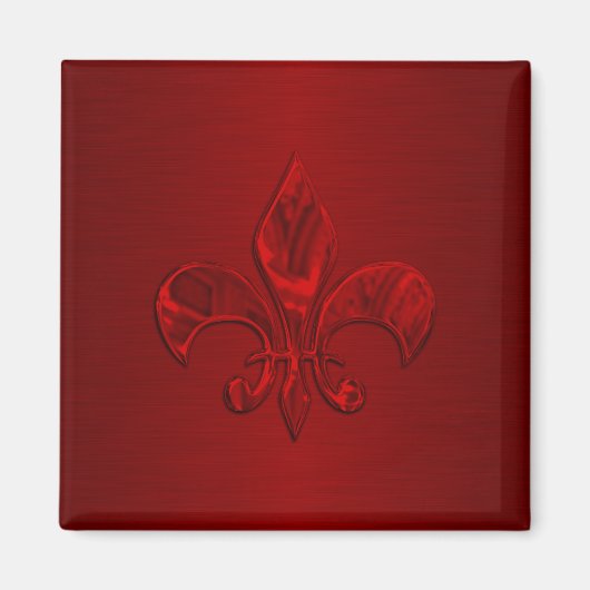 Aimant Fleur rouge de Lis (Devant)