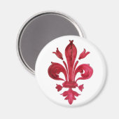 AIMANT FLEUR ROUGE DE LISE (Recto/Verso)