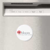 Aimant fleur rouge et blanc en fleur (In Situ (Lave-vaisselle))