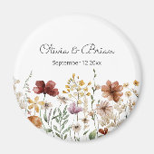 Aimant Fleur sauvage d'aquarelle personnalisé Joli floral (Devant)