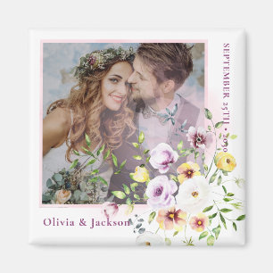 Aimant Fleur sauvage du printemps Elegant Mariée Groom Ph