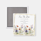 Aimant Fleur sauvage Enregistrer La Date (Recto/Verso)