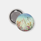 Aimant Fleur sauvage Et Étoiles (Recto/Verso)