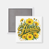 Aimant Fleur sauvage jaune de Floride Coreopsis (Recto/Verso)