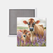 Aimant Fleur sauvage Jersey Cow et Calf (Recto/Verso)
