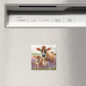 Aimant Fleur sauvage Jersey Cow et Calf (In Situ (Lave-vaisselle))