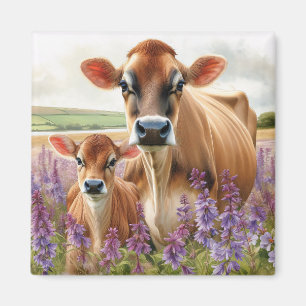 Aimant Fleur sauvage Jersey Cow et Calf