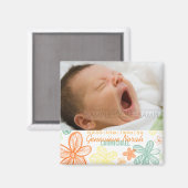Aimant Fleur Scribbles Multi ・ Baby Faire-part (Recto/Verso)