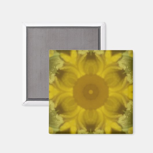 Aimant Fleur soleil éclate dorée (Recto/Verso)