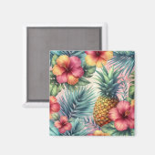 Aimant Fleur tropicale (Recto/Verso)
