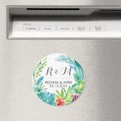 Aimant Fleur tropicale et mariage de printemps de la cour (In Situ (Lave-vaisselle))