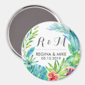Aimant Fleur tropicale et mariage de printemps de la cour (Recto/Verso)