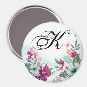 Aimant Fleur tropicale magnétique personnalisée sur Blue  (Recto/Verso)