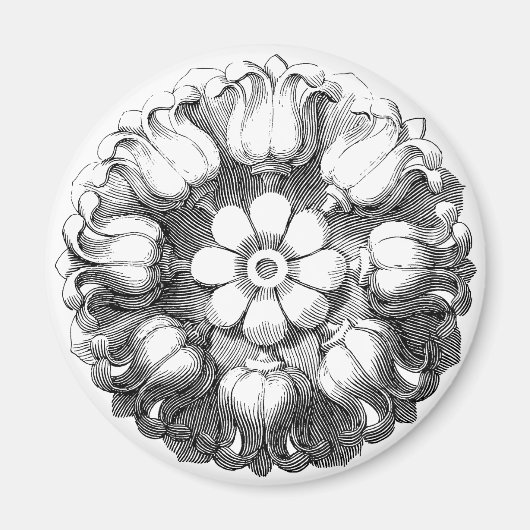 Aimant Fleur Tulipe moderne vintage (Devant)