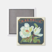 Aimant Fleur vintage de Magnolia (Recto/Verso)