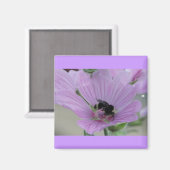 Aimant Fleur violet clair avec abeille (Recto/Verso)